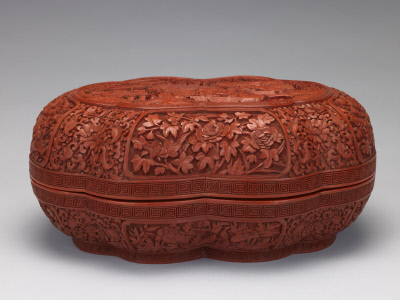 图片[1]-Carved Red Orchid Pavilion Treasure Box-China Archive